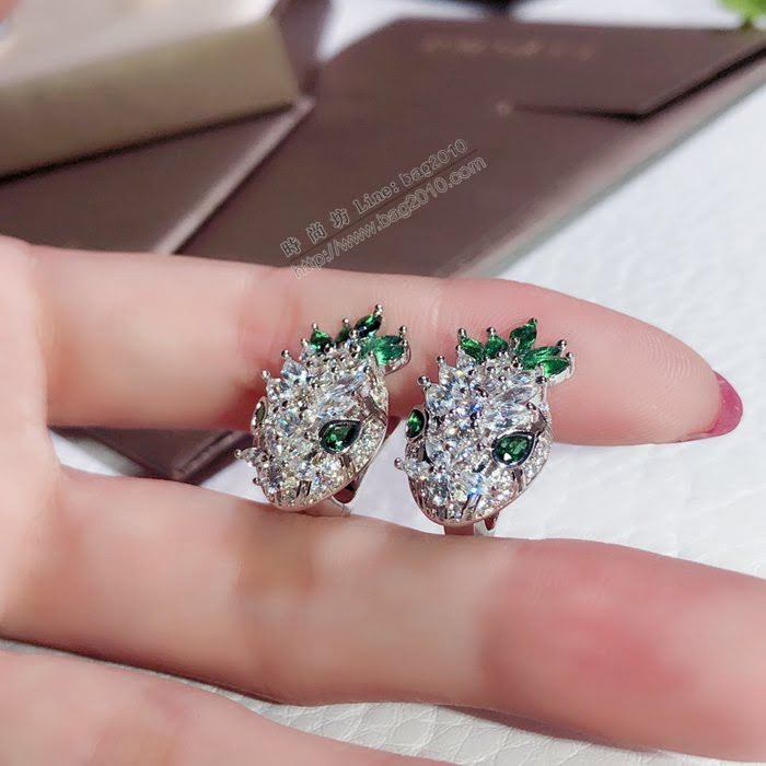 Bvlgari飾品 寶格麗蟒蛇耳釘 蛇系列耳釘 鑲嵌祖母綠  zgbq3149
